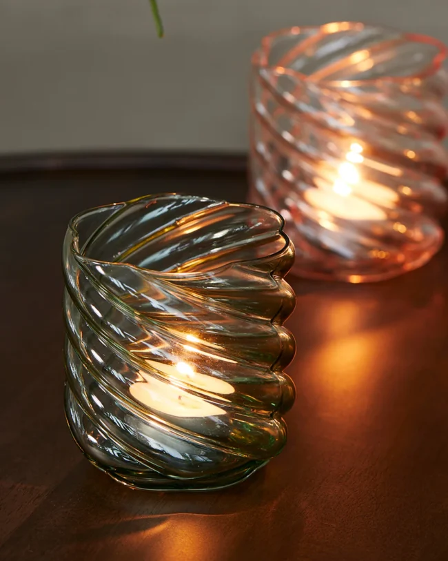 RIVIERA MAISON Theelichthouder Swirl Votive DONKERGROEN