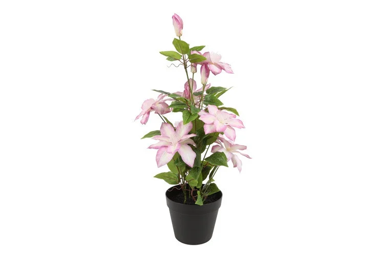 Kunstplant in pot CLEMATIS - COUNTRYFIELD - ROZE - H 45 Ø 12 CM