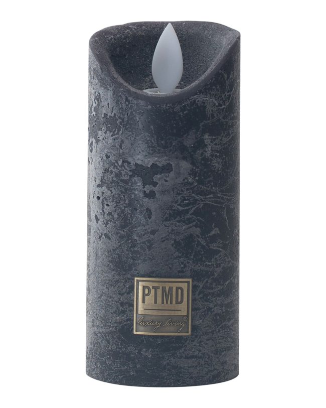 PTMD LED kaars Met Beweegbare Vlam RUSTIEK ZWART XS - H 12.5 x D 5.5 cm