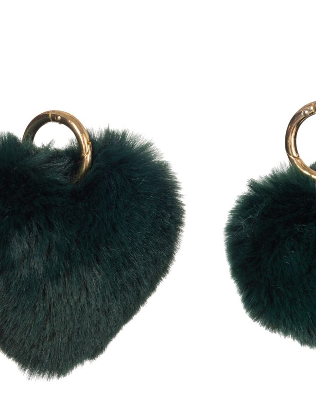 J-line - Sleutelhanger Bol/Hart - Acryl - Groen - set van 2 - 10x10x4 cm