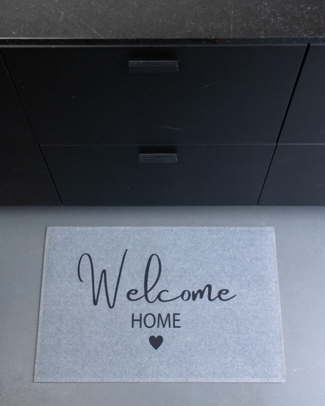 deurmat - Mars & More - welcome home - grijs - 75 x 50 cm