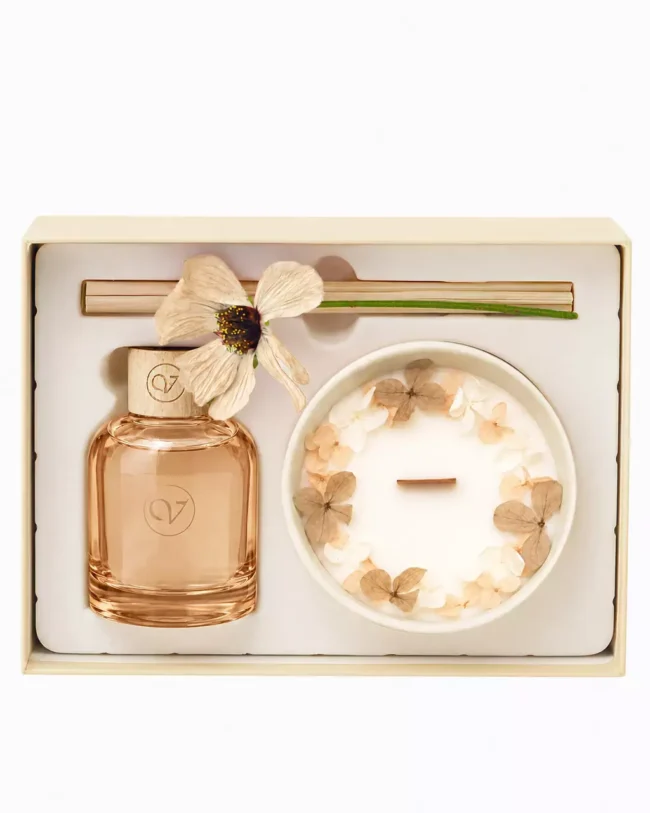 Cadeaubox "Passion Paradis" – L’envie de valentine – geurstokjes 150 ml + geurkaars 250 gr