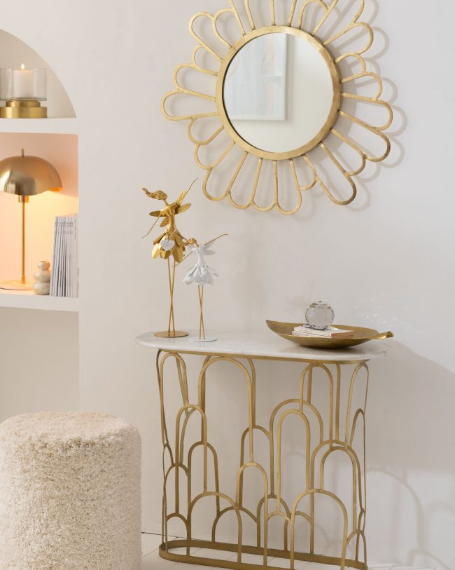 J-Line Tafellamp Metaal/Marmer Goud  H 56 x B 30 cm