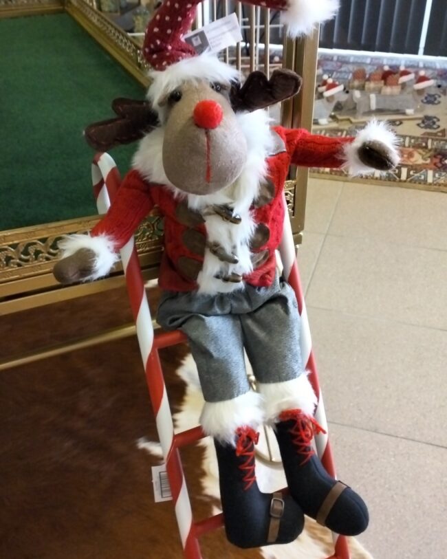 Goodwill Snoepladder – Decoratief kerstaccent - Kunsthars – Rood/Wit – h 91 cm