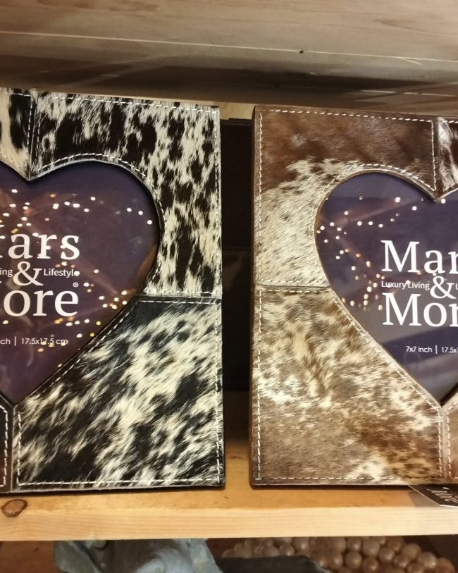 Mars & More – Fotolijst Koe Hart – Bruin/Wit – 23x23 cm