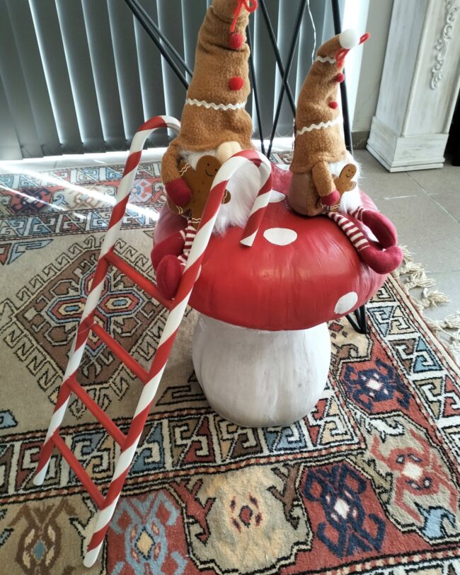 Goodwill Snoepladder – Decoratief kerstaccent - Kunsthars – Rood/Wit – h 61 cm