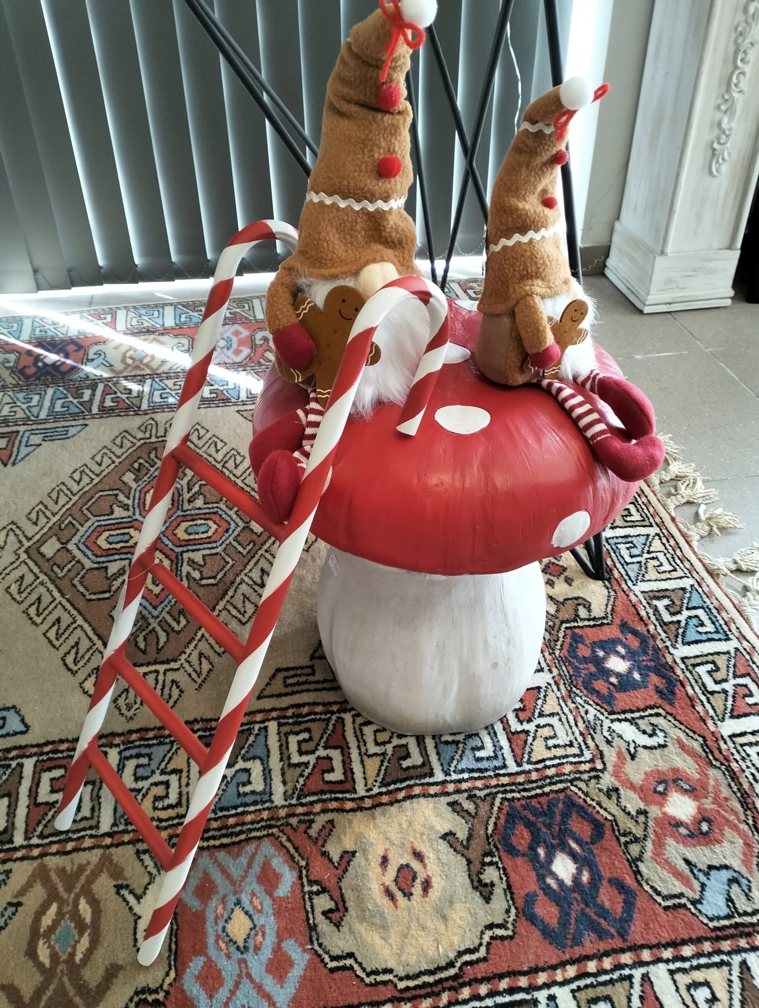 Goodwill Snoepladder – Decoratief kerstaccent - Kunsthars – Rood/Wit – h 61 cm