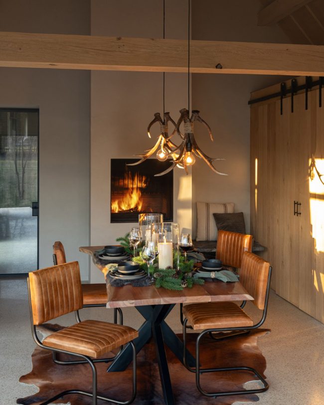 J-Line Hanglamp Hertengewei Polyresin Bruin 56 x 45 x 46 cm (Groot)