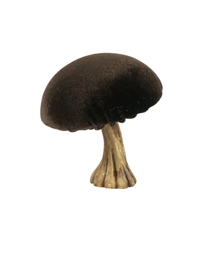 Mars & More Decoratieve Champignon – Fluweel/Kunsthars – Bruin – H 10 cm