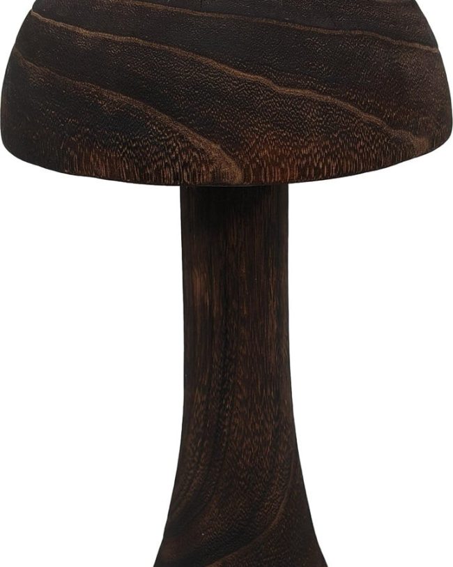 Decoratieve Houten Paddenstoel – Bruin – 19,5 x 35 cm (groot)