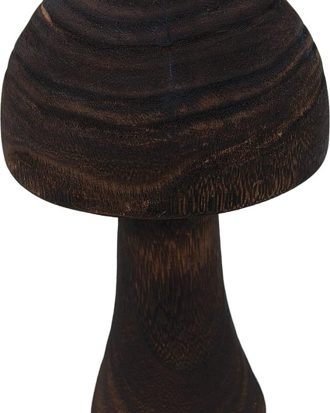 Decoratieve Houten Paddenstoel – Bruin – 12,5 x 20 cm (klein)