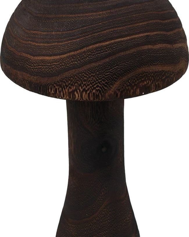 Decoratieve Houten Paddenstoel – Bruin – 15,5 x 28 cm (middel)