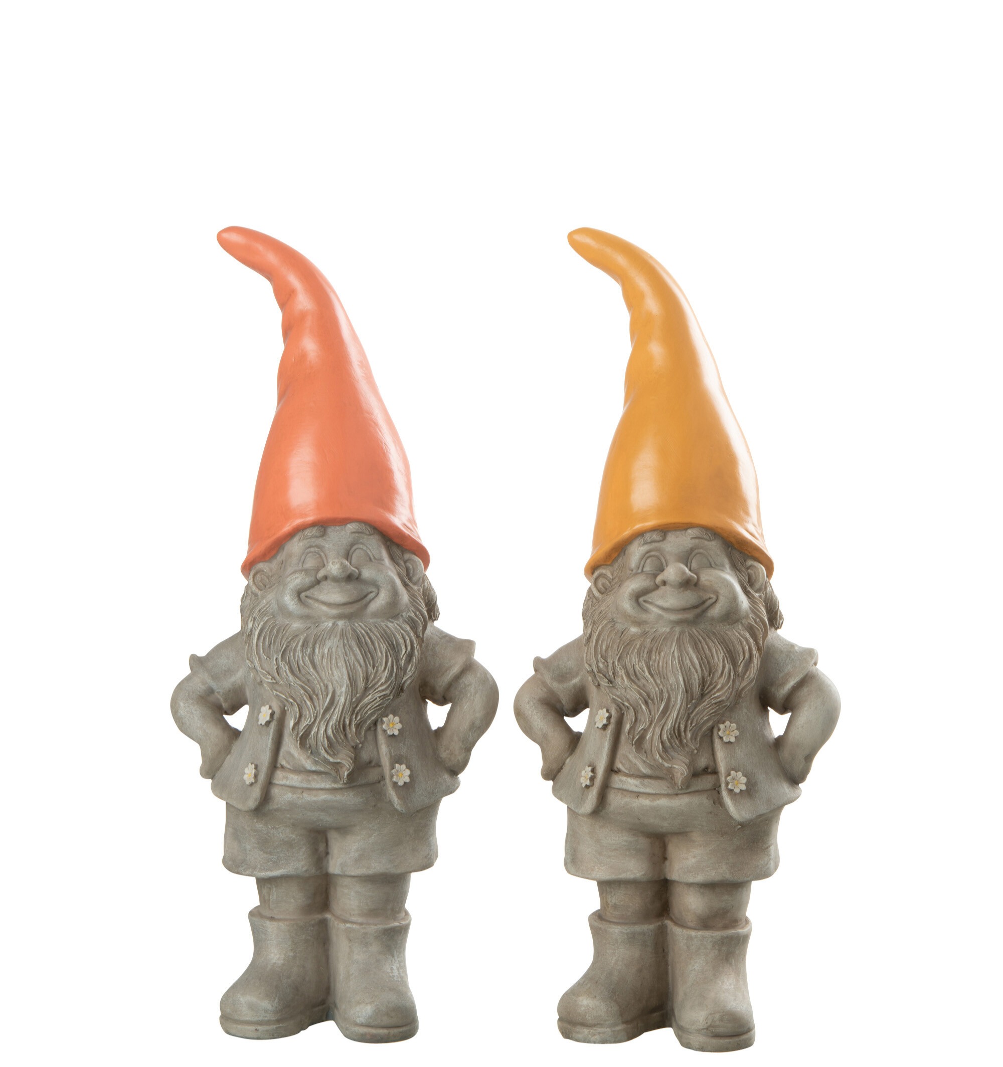 J-Line - Kabouter Punthoed - kunsthars – groot - 33,5cm - Assortiment van 2 Prijs per stuk