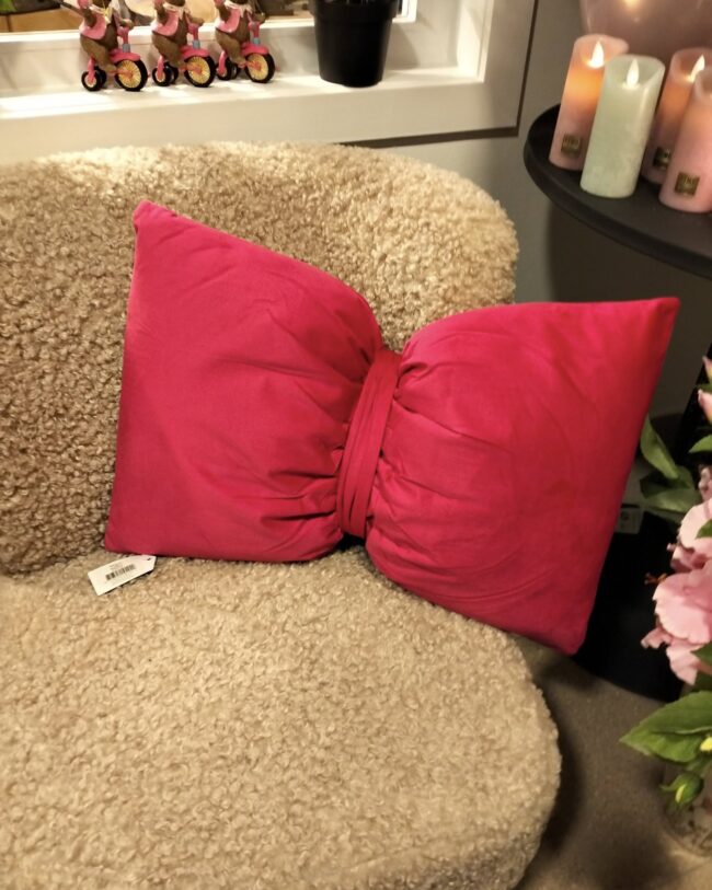 mars & more – strik kussen – fluweel – fuchsia – 40 x60 cm