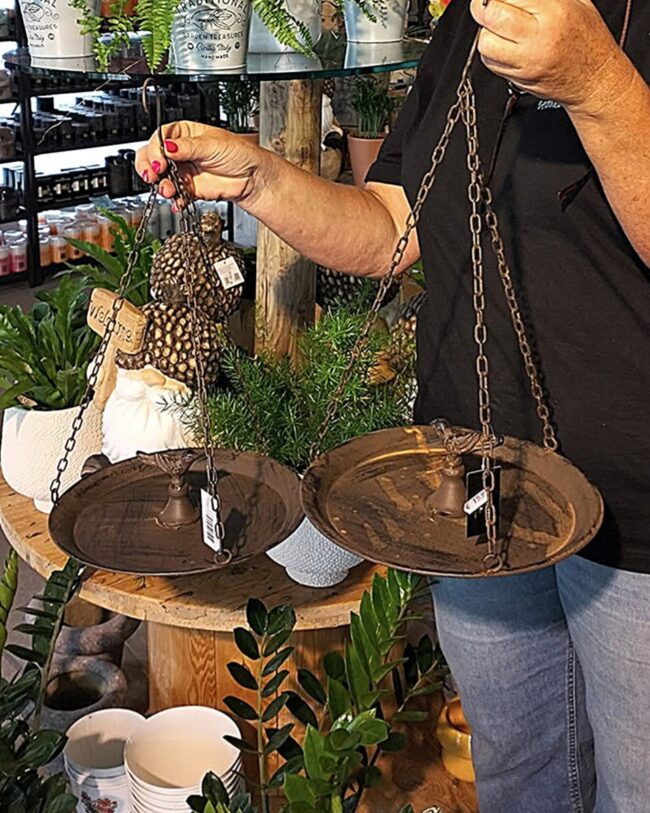 Countryfield – Metalen Vogelvoeder Hanger met Vogel – Roestbruin – L26,5xB26,5xH45 cm