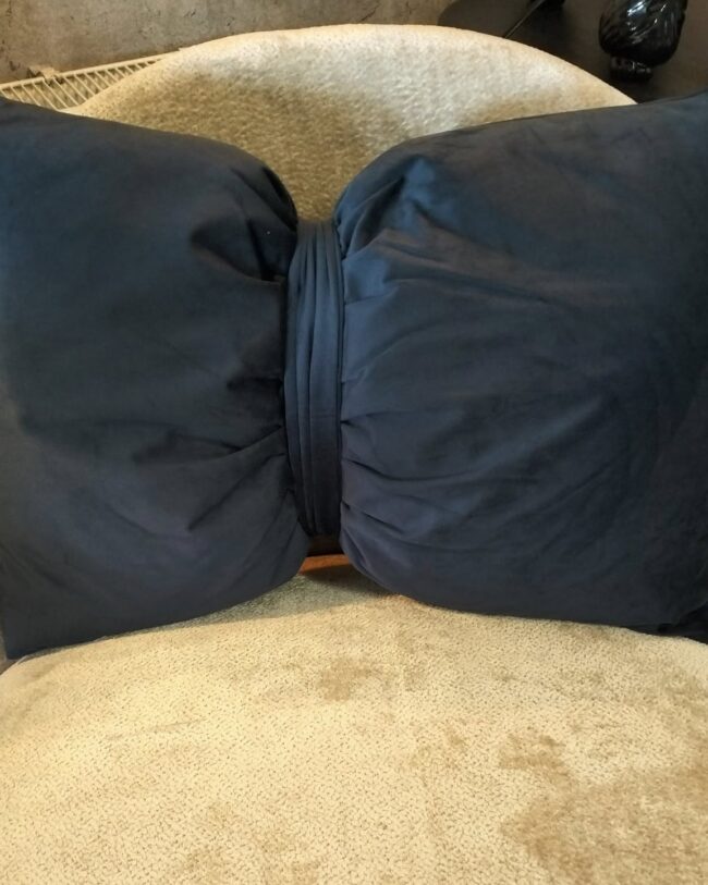 mars & more - strik kussen - fluweel - navy - 40 x60 cm