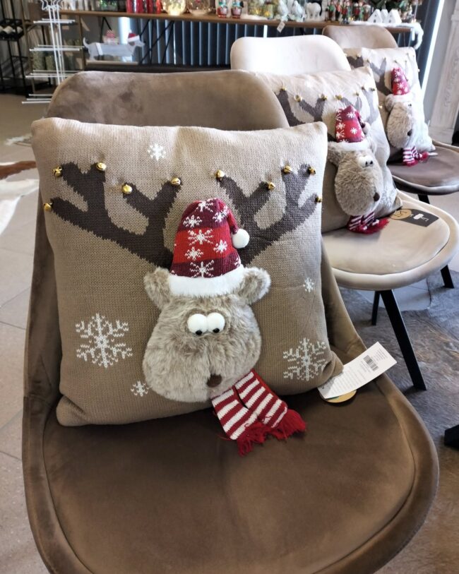 mars & more - Gebreid rudolf kussen - beige - 40x40 cm