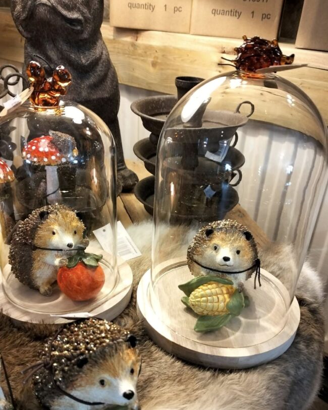 Stolp met eekhoorn – Glas & Hout – Ø12,4 h18 cm