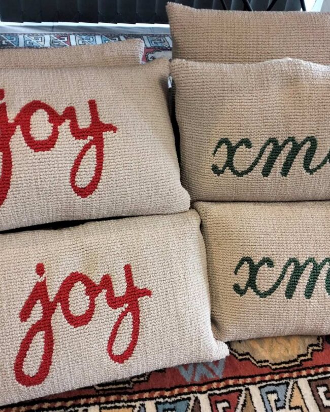 mars & more - Kussen Gebreid Xmas - Beige/groen - polyester - 30x50 cm