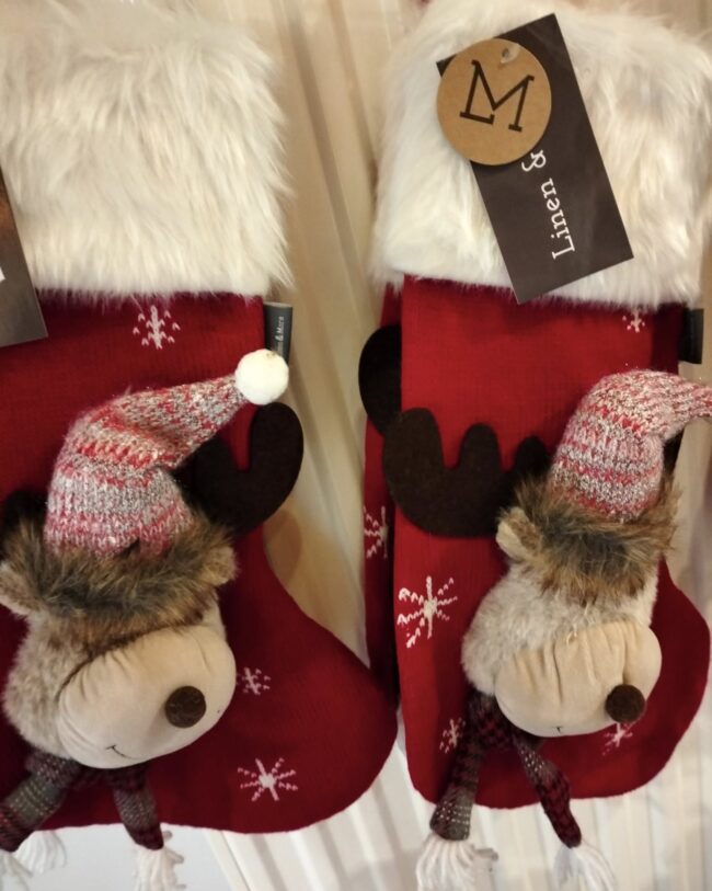 mars & more - kerstlaars rudolf - rood- polyester - 25 × 46 cm