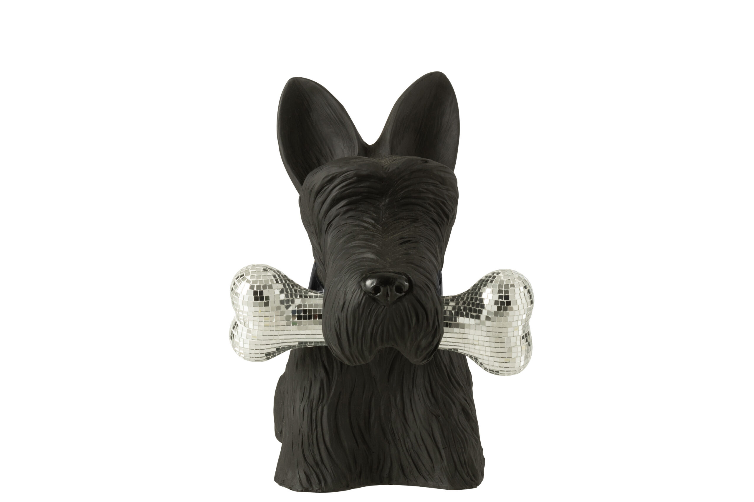 J-Line - Schotse Terrier - Zittend met Glitterbot - zwrt/glitter - kunsthars - 34cm - Afbeelding 3