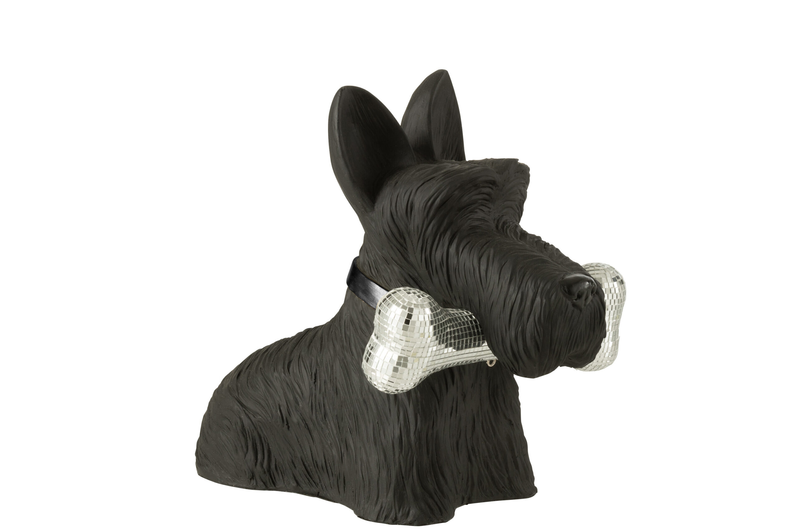 J-Line - Schotse Terrier - Zittend met Glitterbot - zwrt/glitter - kunsthars - 34cm - Afbeelding 6