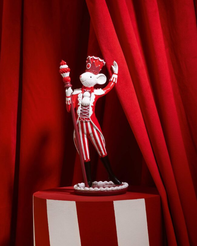 J-Line - Circus Muis - Rood/Wit Pak - kunsthars - H26.5cm