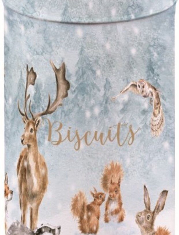wrendale designs by Hannah Dale – voorraadblik/koekjestrommel - winter wonderland -metaal - 15 × 8 cm