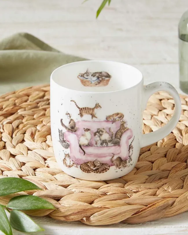 Wrendale designs by Hannah dale  - Mok katten – Purr-fect Cats - 310ml - assortiment van2/prijs per stuk