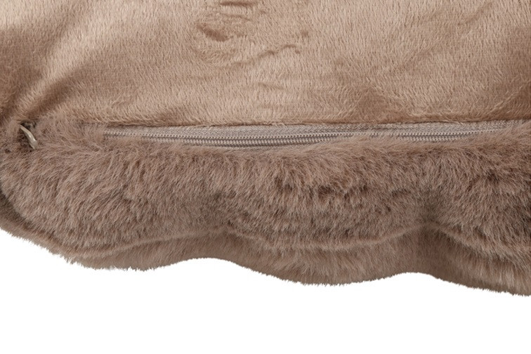 Countryfield - Kussen Imitatiebont Cosy Eloise – grijs - 45 x 45 cm - Afbeelding 5