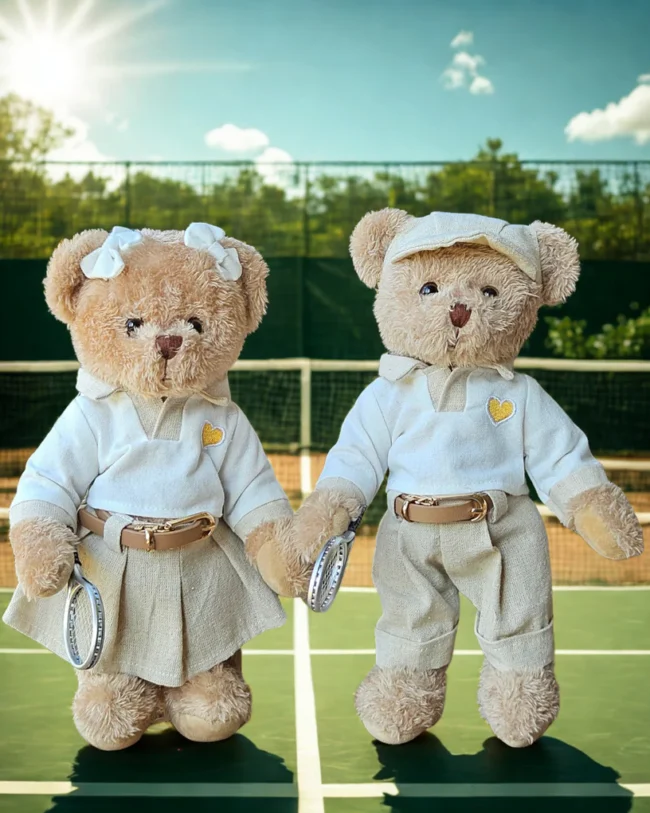 Beerkoppel in tennisoutfit – Limited Edition – 30 cm (set van 2)