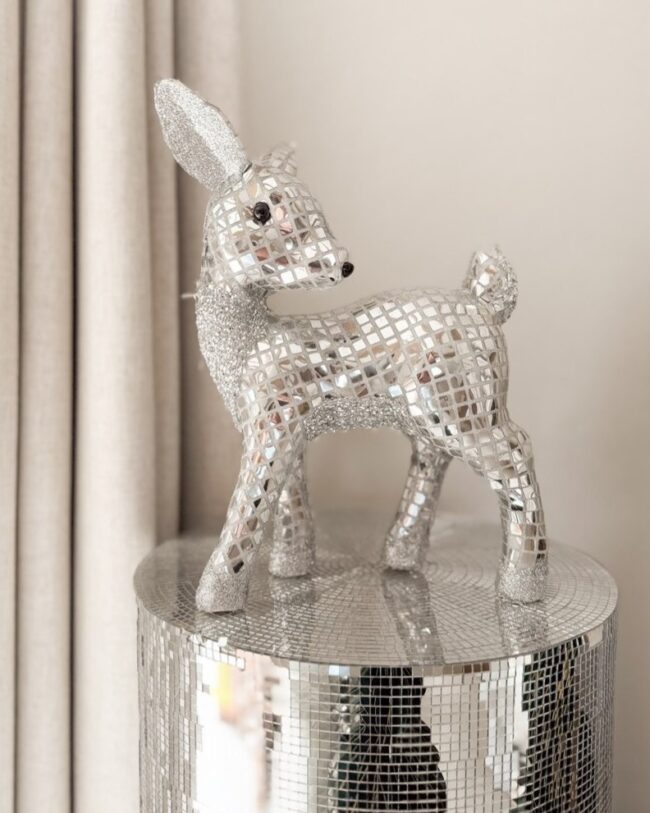 Decoratief Hert – Kunststof – 30 × 24 × 12 cm – Glittermozaïek