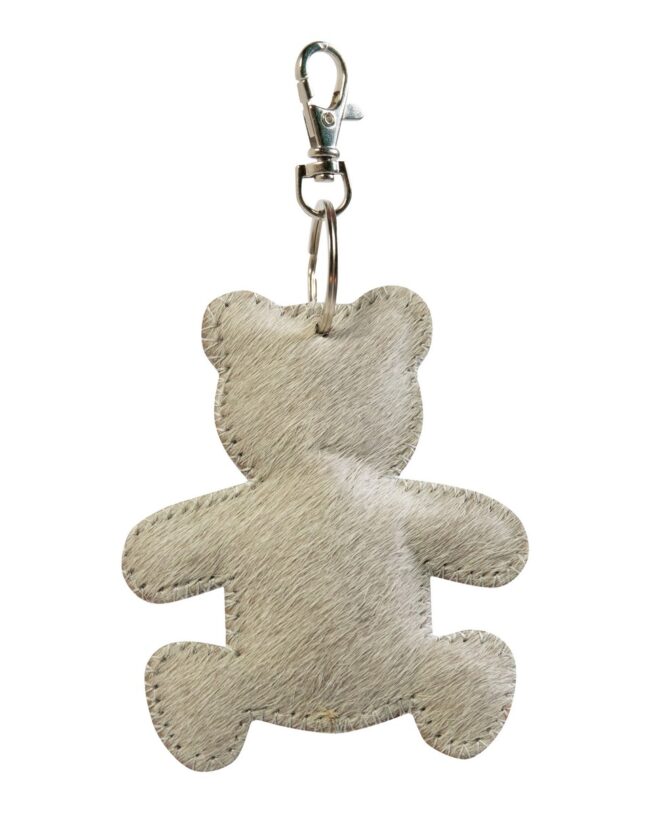 MARS & More - Sleutelhanger - Koehuid beer - grijs - 10 cm