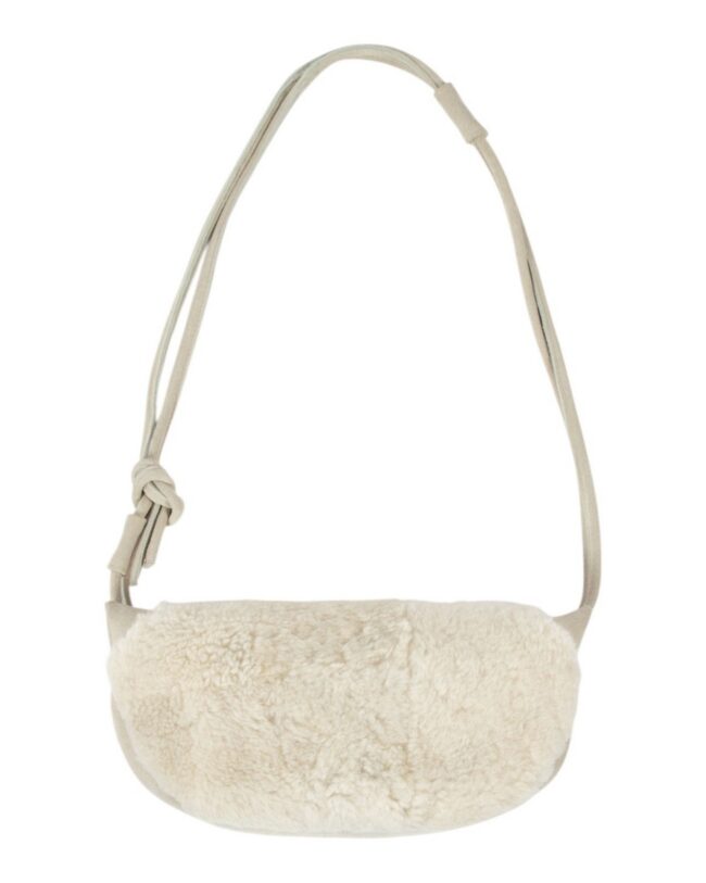 MARS & More - Schoudertas / Crossbody - Schapenvacht - wit - 30x18x12 cm