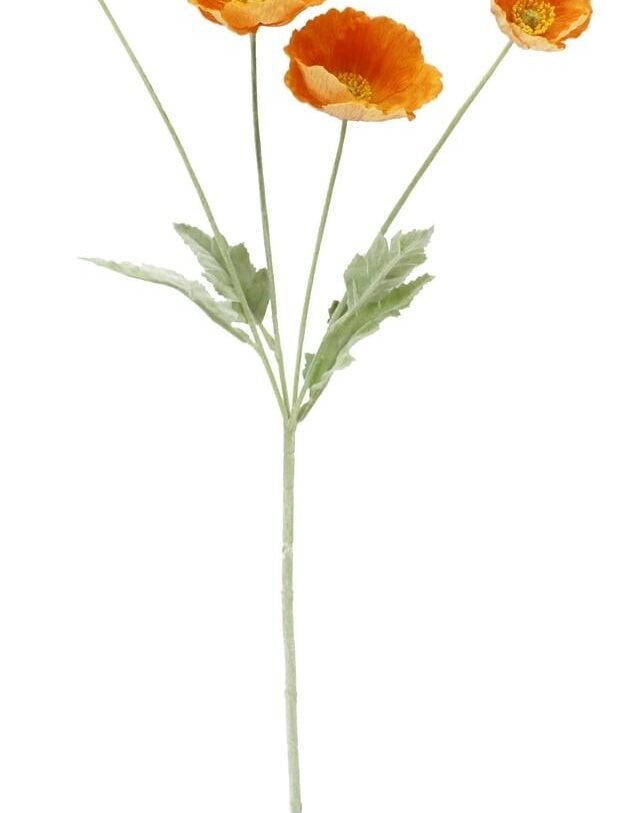 Kunstbloem – Pure Koninklijke Papaver - Oranje – 63 cm