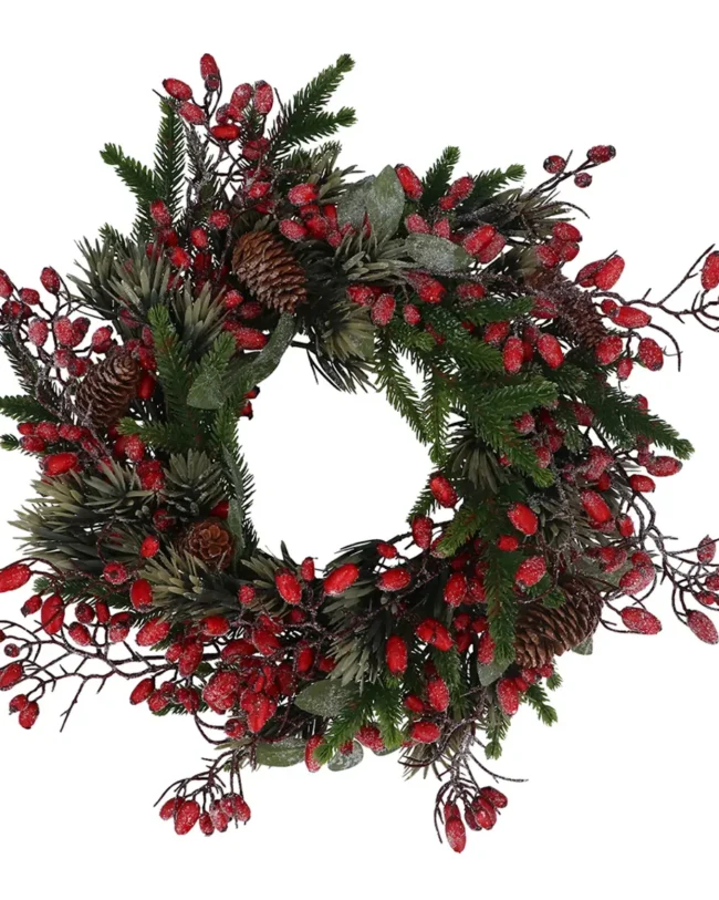 Gisela Graham - Kerstkrans met Rozenbottels & Dennenappels - Ø 50 cm