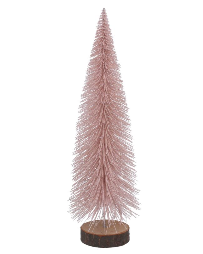 gisela graham - decoratieve kerstboom - pvc/mdf - roze - H 35 cm