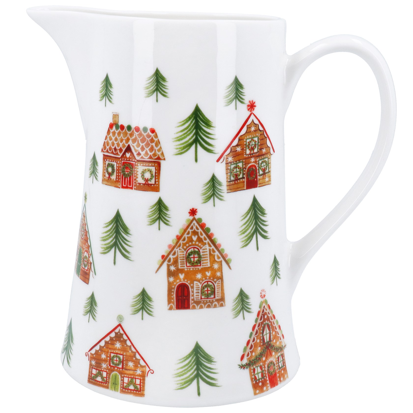 gisela graham - Kan met afbeeldingen van Gingerbread huis - porselein - h 14 cm