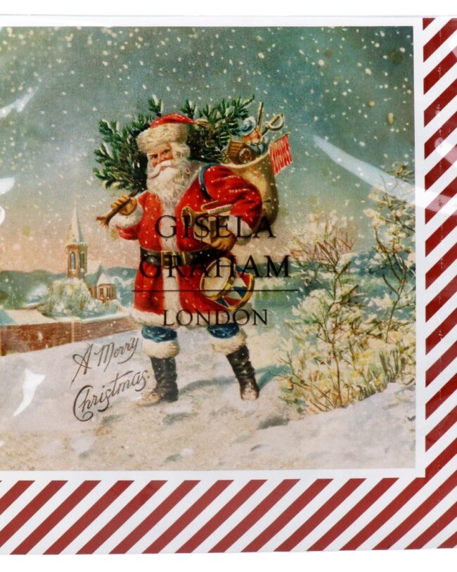 Gisela Graham - Kerstservetten  Nostalgische Kerstman - papier - 20 stuks -  16 x 16 cm