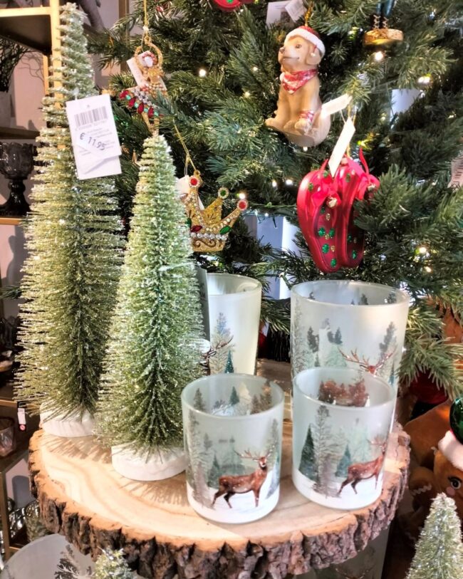 Gisela graham - decoratieve kerstboom Bristle Tree – pvc/mdf - Groen met Glitters - GROOT - H 35 cm