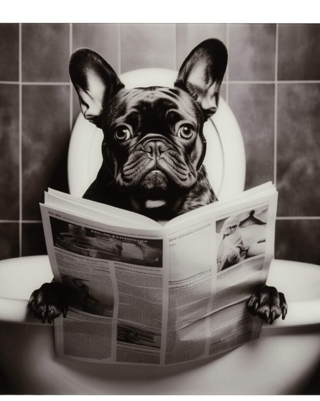 J-Line Wanddecoratie BULL DOG – Glas Meerkleurig – 120 x 80 cm (ENKEL AFHALEN)