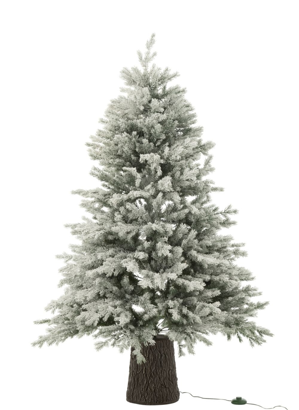 J-Line - Kunstkerstboom met 600 LED & Houten Basis - kunststof - donkergroen/besneeuwd - 150 cm (geen verzending/enkel afhalen) - Afbeelding 3