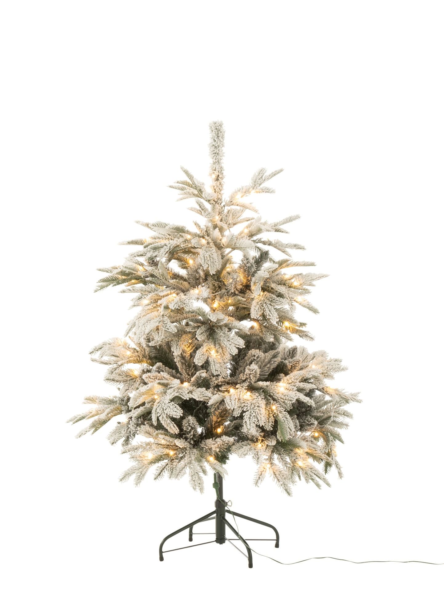 J-Line - Kunstkerstboom Besneeuwd met 120 LED - kunststof - groen/wit besneeuwd - 120 cm (geen verzending/enkel afhalen) - Afbeelding 2