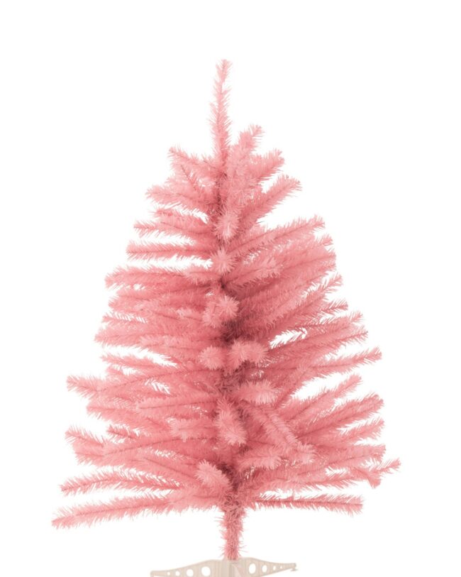 J-Line - Kunstkerstboom - kunststof - Roze - 90 cm