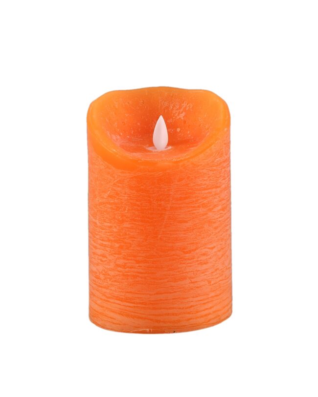 PTMD LED kaars Met Beweegbare Vlam rustiek oranje L – H 15 x D 10 cm