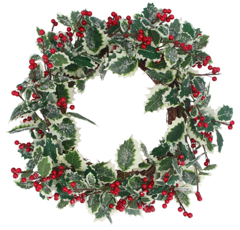 Gisela Graham - Kerstkrans - Hulstkrans met Rode Bessen - Ø 50 cm