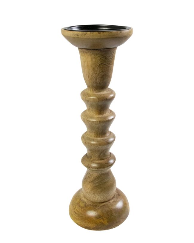 Mars & More – Houten kandelaar – Bruin – Mangohout – H 30 cm