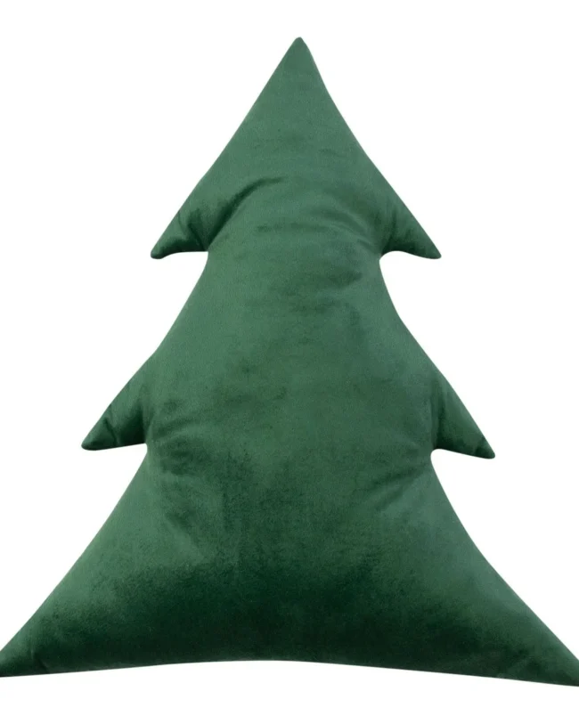 Mars & More – fluwelen kussen kerstboom – Groen – 43×47×11 cm