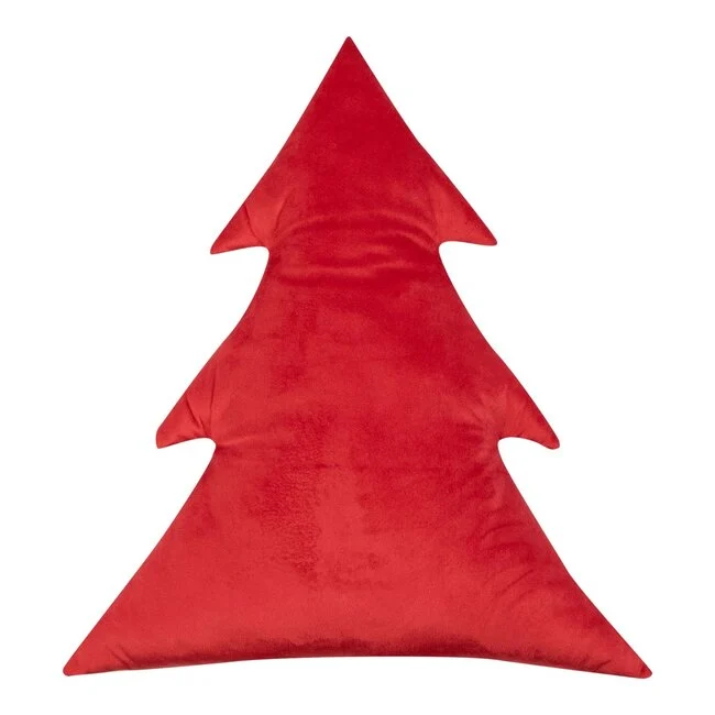 Mars & More – fluwelen kussen kerstboom – rood – 43×47×11 cm