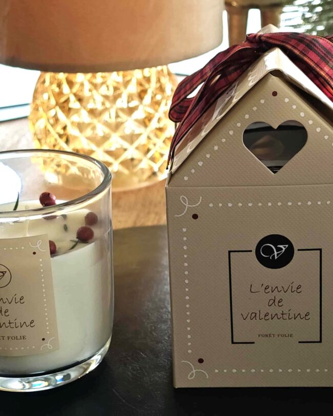 L'envie de valentine - Geurkaars in Glas – Forêt Folie - Kerstverpakking –  180g/35hr brandduur